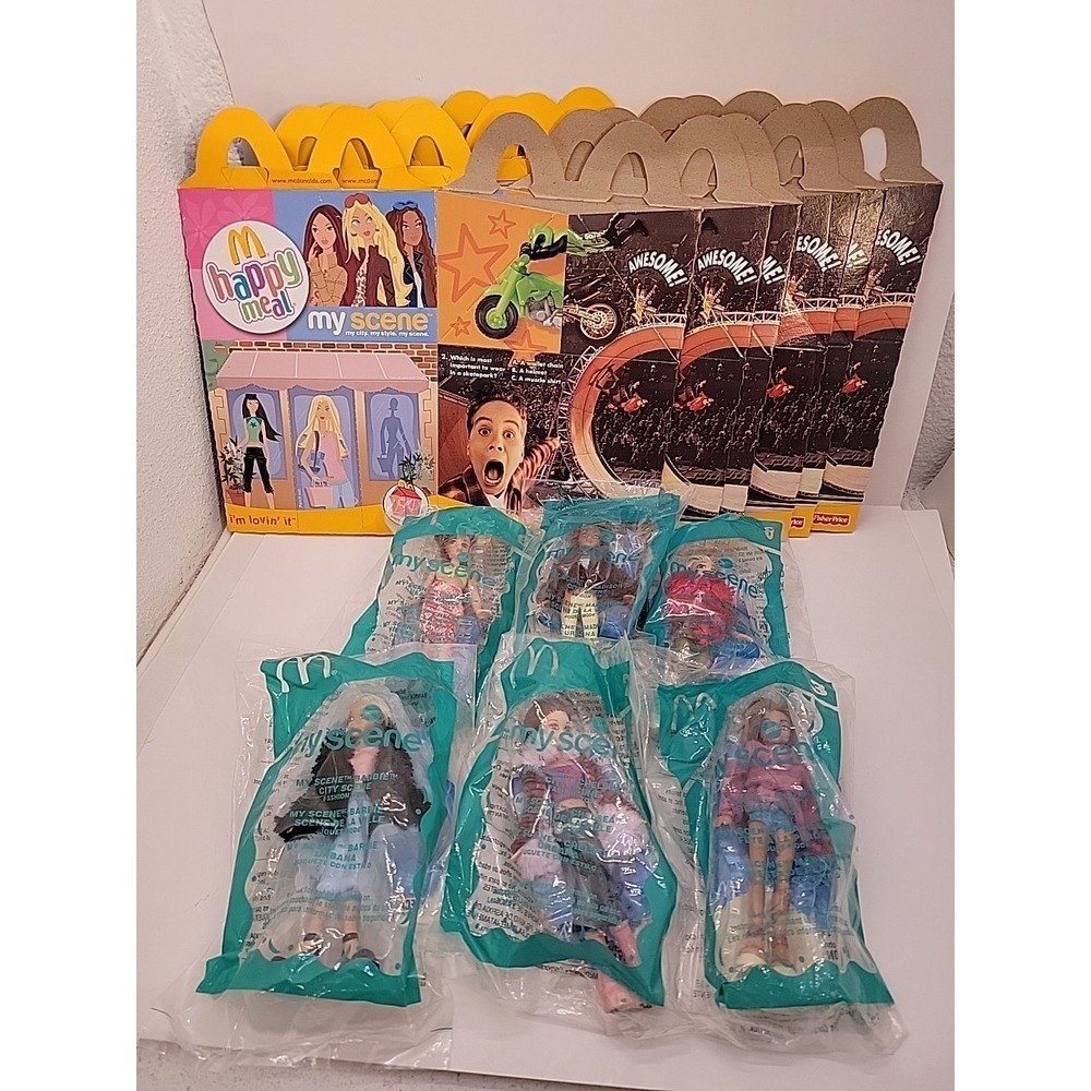 2004 McDonalds My Scene Barbie Happy Meal Toys Lot #1 2 3 6 7 8 Sealed W/BOXES